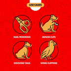 Grooming kit use cases: nail trimming, minor cuts, docking tails, wing clipping.