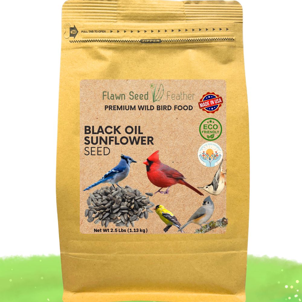 Brown stand-up bag of black oil sunflower seed