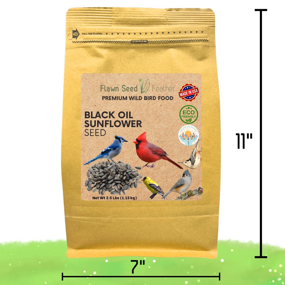 Brown bag of black oil sunflower seed for wild birds