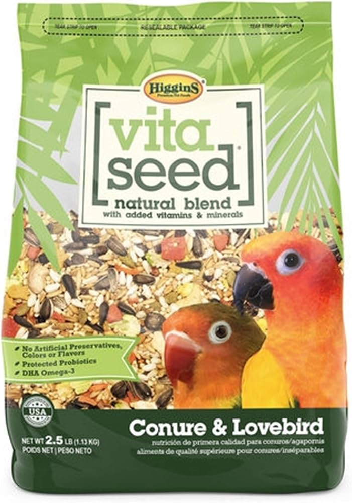 Higgins Vita Seed conure & lovebird natural blend, 2.5 lb vitamin-fortified bag