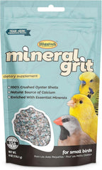 Mineral grit dietary supplement pouch for small birds with crushed oyster shells