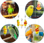 Three hanging fruit slice skewers for birds with wire mounting pegs