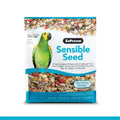 ZuPreem Sensible Seed bird food bag for large birds, featuring a green parrot illustration