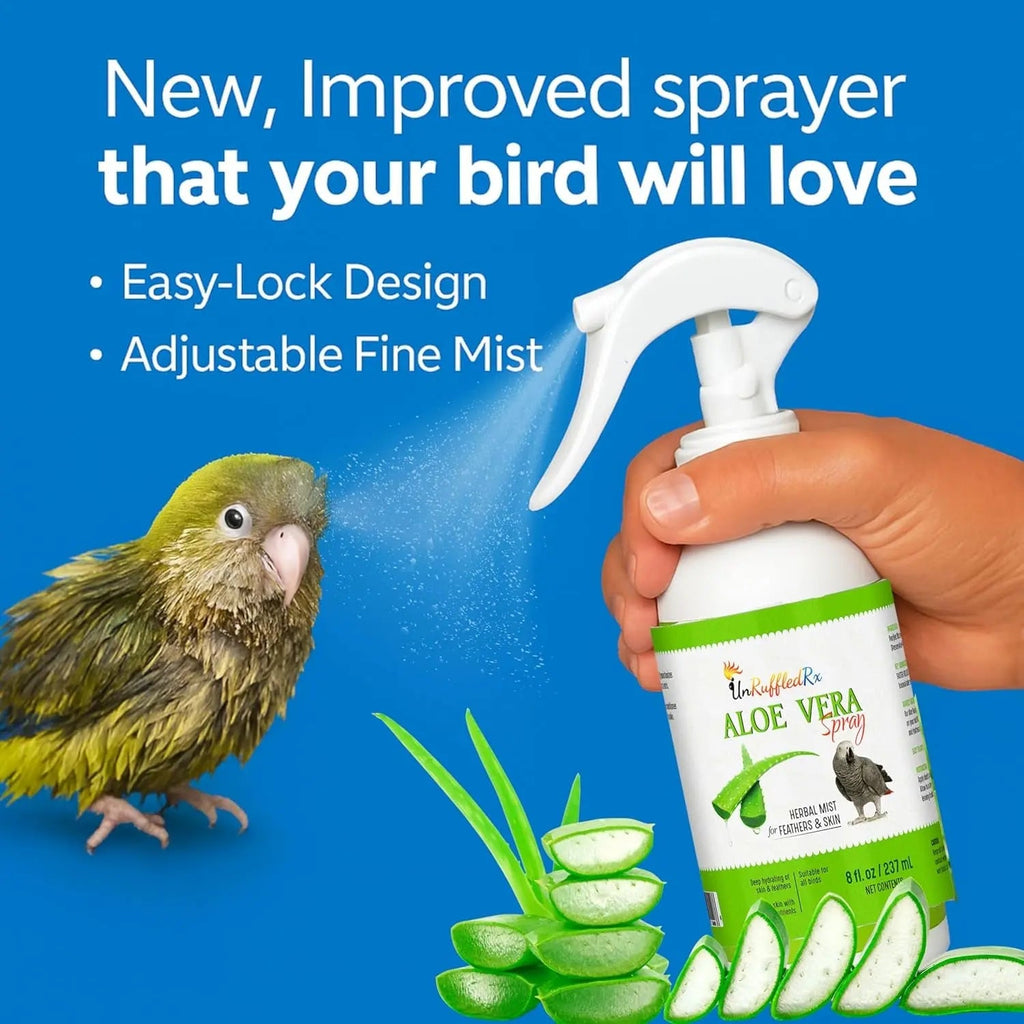 Aloe vera spray bottle with adjustable fine-mist trigger and easy-lock design