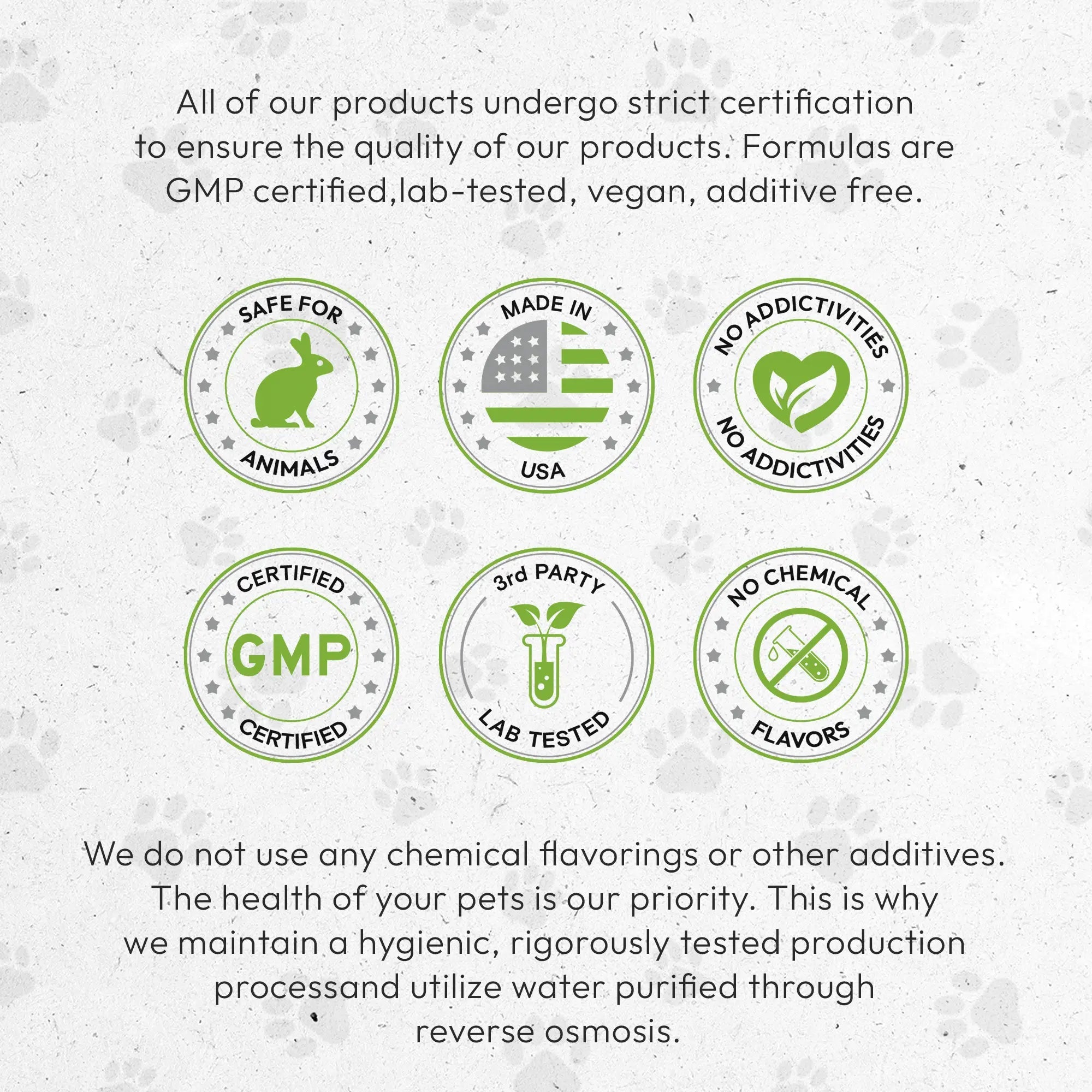 Bird immune support supplement certification badge icons