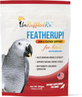 Bird vitamins supplement pouch with gray parrot and label for skin & feather support
