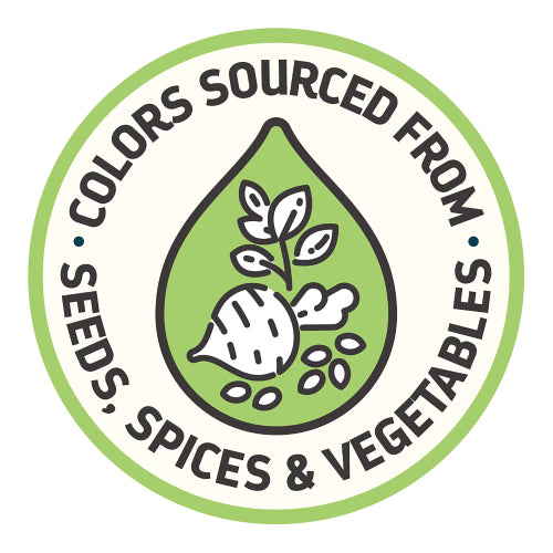 Color-sourced from seeds, spices & vegetables badge seal
