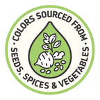 Color-sourced from seeds, spices & vegetables badge seal