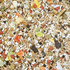 Safflower blend bird seed mix with grains, pellets, and colorful bits