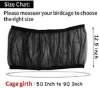 Bird cage seed catcher skirt, black mesh with curved top and elastic bottom
