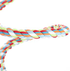 Braided cotton rope loop with multicolor twist for bird swing