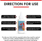 Liquid iodine supplement bottle with dropper, shown centered for directions