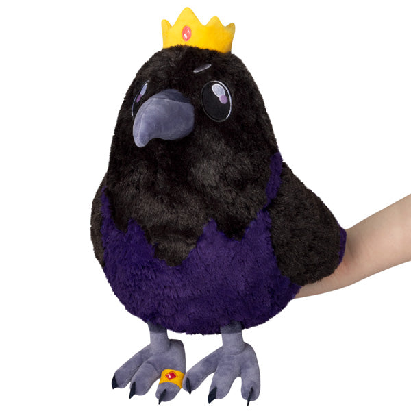 King raven plush stuffed crow with yellow crown, purple belly, gray feet
