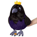King raven plush stuffed crow with yellow crown, purple belly, gray feet