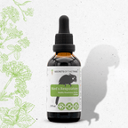 Alcohol-free bird respiratory supplement liquid in amber glass bottle with dropper