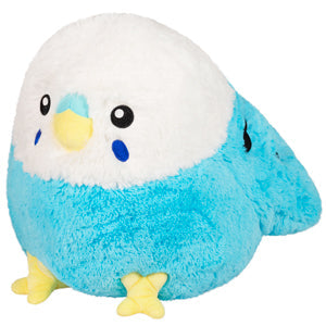 Blue budgie plush parakeet, 7-inch, with yellow beak and feet
