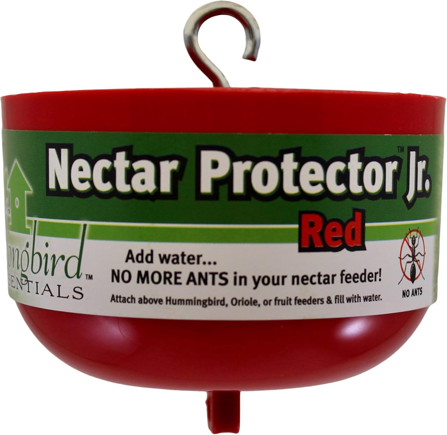 Nectar Protector Jr. ant moat in red plastic cup for hummingbird feeders, 9 oz