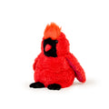 Warmies red cardinal plush with black face mask and red wings